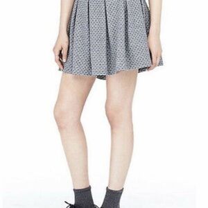 Armani Exchange Patterned Gray Skater Skirt